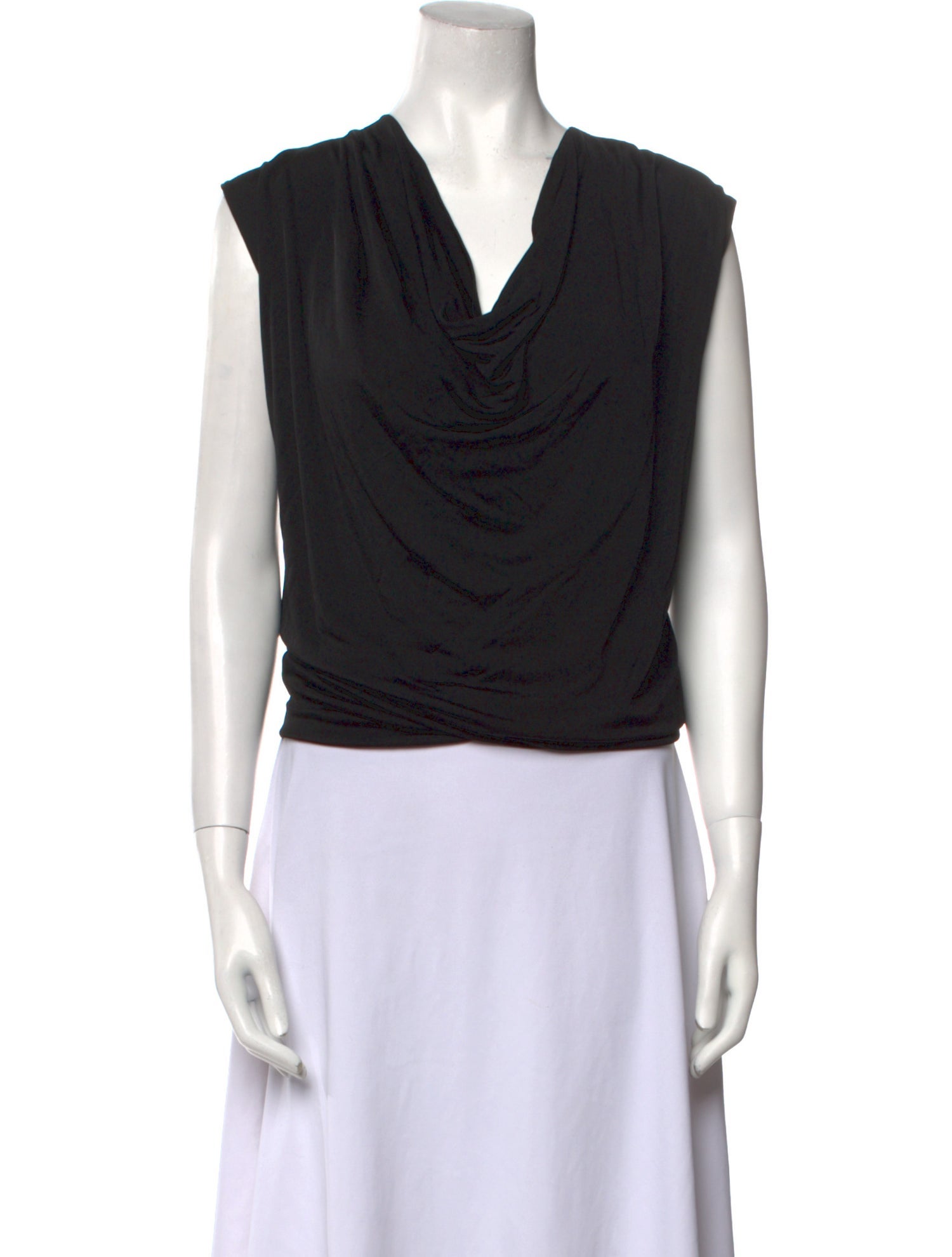 Iro Cowl Neck Short Sleeve Crop Top
